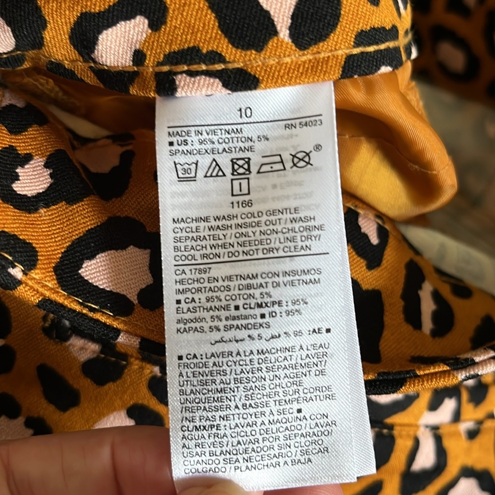 Old Navy Leopard Print Ankle Pants - Tan, Black, White - Picture 6 of 10